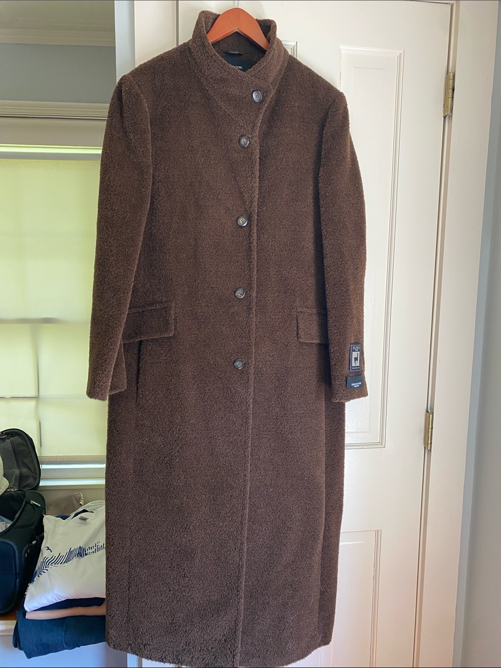 Jones New York Chocolate Brown Teddy Long Coat